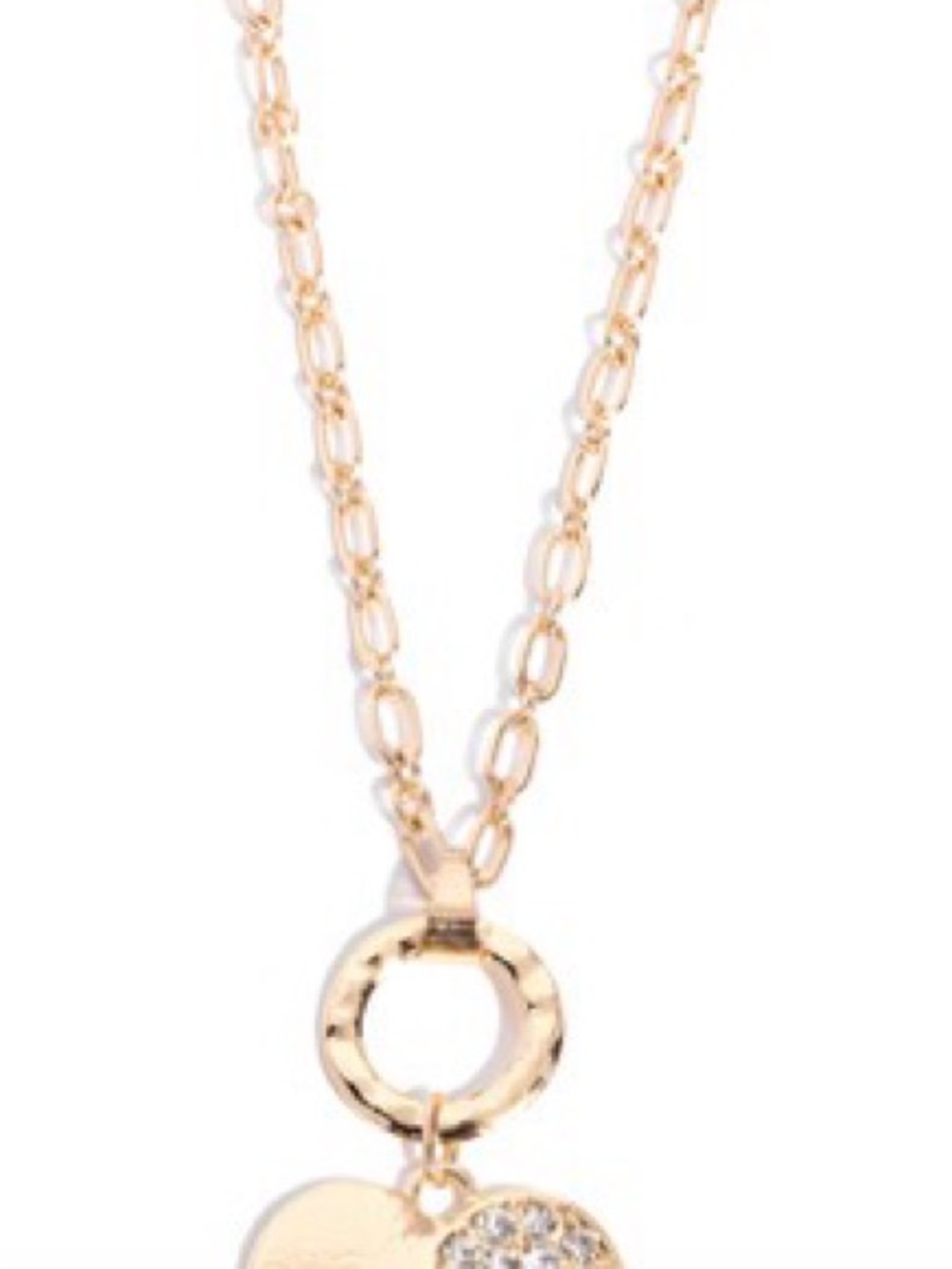 Gold Heart Charm Pendant Necklace - Women